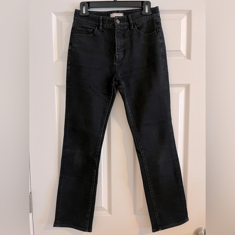Uniqlo Heat Tech Straight Jeans Washed Black